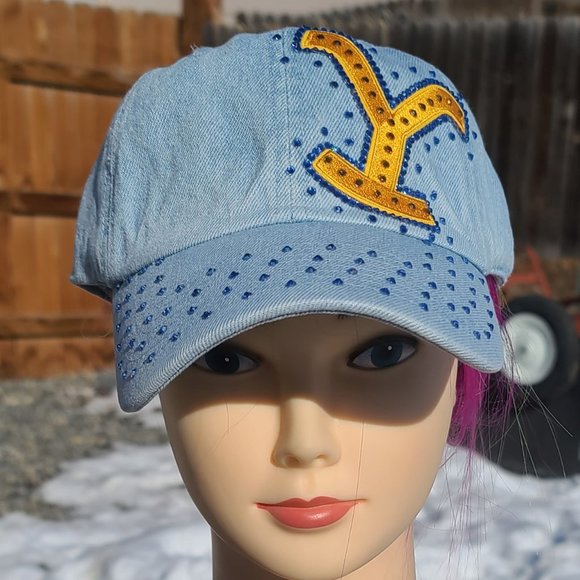 Ladies Blue Denim BLING Hat NEW - Picture 2 of 4